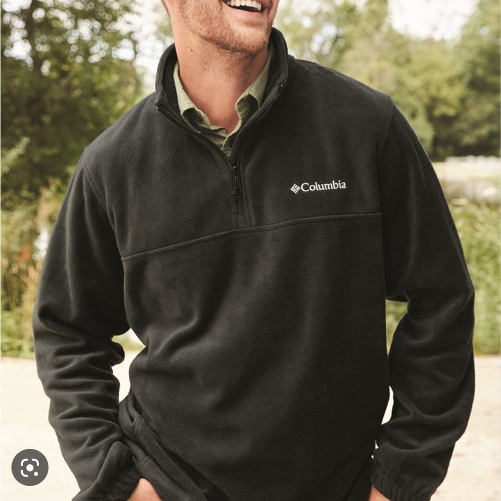 Mens Columbia Fleece Zip Up Jacket Large Black